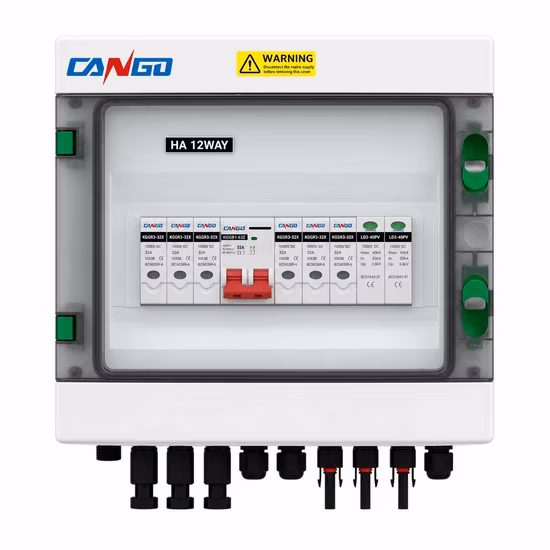 500V DC Solar PV Combiner Box 3 Input 1 Output with MCB SPD and Fuse Protection 