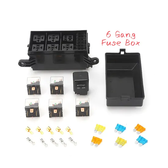 40A 12V 24V Auto Truck 6 Way Relays Atc/ATO Blade Fuse Holder 6 Gang Block 12