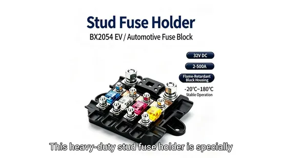 Bx2054 Car Fuse Junction Holder Box Copper Busbar 5 Circuit Fuse Block for Automotive Relay Electrical System RV Forklift Bus 